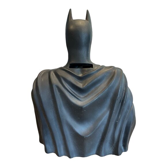 DC Comics Toys BATMAN 8" Bust Vinyl Coin Bank CLASSIC BLACK & GRAY Monogram - Picture 3 of 6